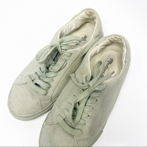 Madewell Sidewalk Low-Top Sneakers in Monochrome Canvas in sea foam green - Picture 10 of 10